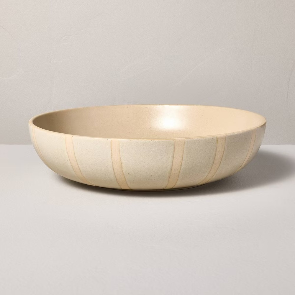 12.5" Ceramic Decorative Bowl Sour Cream - Hearth & Hand Magnolia, Target